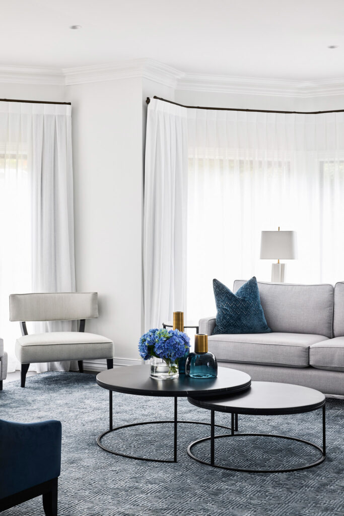 Living room interior design and interior decoration designed by ACP Studio Interior Design in Vaucluse, Sydney.