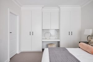 Bedroom wardrobe, built in vanity and interior decoration by ACP Studio Interior Design in Vaucluse, Sydney.